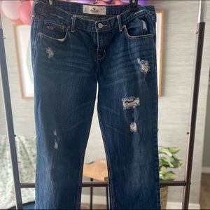 Hollister Low Rise Distressed Boot Cut Jeans